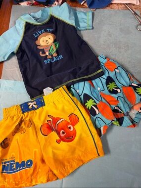 Carter's Navy & Light Blue 'Live to Splash' Monkey Rash Guard